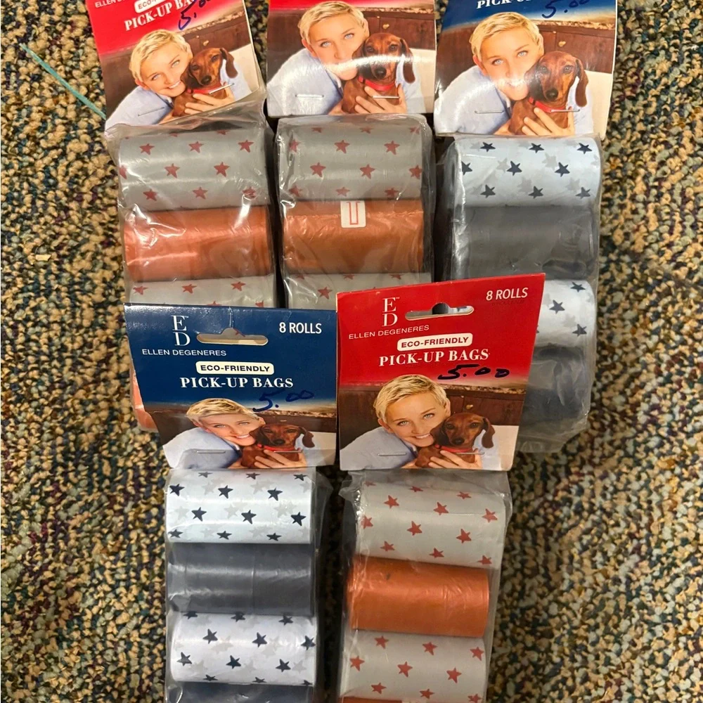 Ellen DeGeneres Starry Pick-Up Bags in Orange and Gray